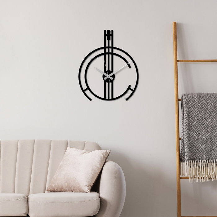 Wallity Reloj de Pared Decorativo de Metal Negro